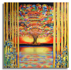 Glorious Land 200 - The Tree of Love  H 36" x W 36"  Acrylic on Canvas