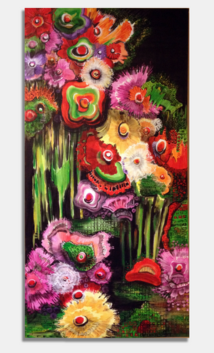 Insane Flowers H 48" x W 24"  Acrylic on Canvas